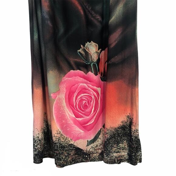 Magic Floral Y2K Floral Halter Maxi Dress Small Smocked Boho Fairy Beach Coastal - Picture 10 of 12